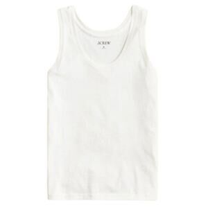 J.Crew White Pima Cotton Scoop Neck Tank Top XXS NWT Summer Essential